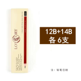 老人头（lotory） 老人头铅笔美术艺考生素描速写绘画铅笔美术速写素描专业写生绘画黑色铅笔初学者 老人头铅笔【12B+14B】各6支