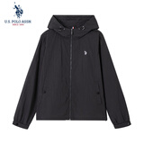 U.S. POLO ASSN.外套男春秋季连帽休闲夹克男士高端户外防风防水运动上衣父亲节