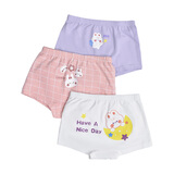 俞兆林儿童内裤女童3条装棉平角小女孩四角女中大童棉短裤 可爱兔 160