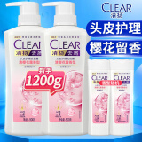 清扬（CLEAR）洗发水男士去屑控油清洁清爽留香 女士洗发露 大容量家庭装 清樱花露500g*2瓶+100g*2