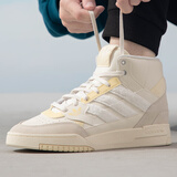 阿迪达斯（adidas）三叶草女鞋 秋季新款运动鞋休闲鞋复古高帮耐磨板鞋 三叶草/浅灰-汉玉白-嫩黄 36.5