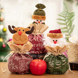 相思桐圣诞礼品苹果袋礼物袋圣诞节糖果袋平安夜苹果盒包装平安果小礼盒 麻布苹果袋3个（混款随机发）