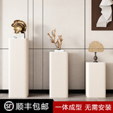 望骐轻奢客厅花架高级感花盆架展示架置物架电视柜旁摆放架落地式摆件 哑光黑+长宽30高度100cm