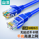 山泽 超五类网线 CAT5e类高速千兆网线 1.5米 工程/宽带电脑家用连接跳线 成品网线 蓝色 SZW-1015