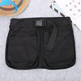 PEYI小众多功能男女通用多拉链口袋腰封户外运动休闲黑色布料围裙腰包 黑色_不防水 均码