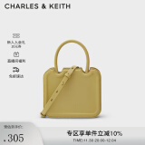 CHARLES&KEITH小方Perline饼干包手提包单肩包包女包生日礼物CK2-30781598 Mustard黄褐色 S