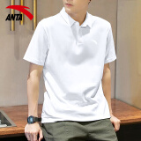 安踏（ANTA） 短袖男t恤polo衫上衣男2025春季新款透气休闲跑步服健身运动服男 纯净白-7135 L