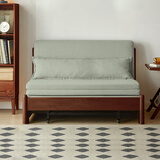 源氏木语实木沙发床现代简约多功能可折叠床北欧风小户型客厅两用双人沙发 0.95m山毛榉胡桃色(柳绿色)