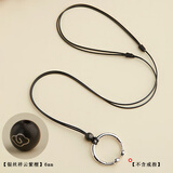 艺楷男女戒指玉佩翡翠玉坠专用吊坠绳子平安扣挂绳挂脖高档编织项链绳 黑蜡绳0.8mm[银丝祥云紫檀】