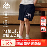卡帕（Kappa）短裤2025新款男夏跑步运动篮球裤休闲阔腿裤印花五分裤夏日神裤 暗夜蓝黑-906 XL