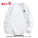 班尼路（Baleno）长袖t恤男220G重磅秋季潮流大码透气圆领上衣青少年宽松纯棉长t