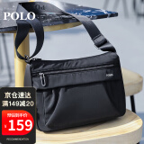 POLO单肩包男士斜挎包男机能风男包大容量邮差包运动挎包iPad包 黑色
