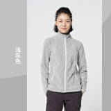 迪卡侬（DECATHLON）户外透湿抓绒女加厚摇粒绒抓绒衣保暖外套冲锋衣内胆MH100 MH100全拉链-浅灰色 XS