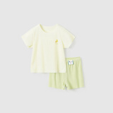 童泰夏季婴儿儿童男女宝宝衣服轻薄透气莫代尔无痕短袖短裤套装 绿色 90 cm