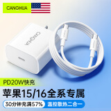 CangHua 适用苹果16/15充电器套装PD20W快充头+双头type-c数据线iPhone16ProMax/15plus手机/iPadPro平板