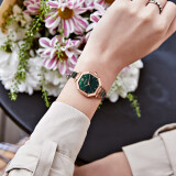 聚利时（Julius）手表女复古小方盘菱形时尚潮流小绿表学生女士手表绿色JA-1289B
