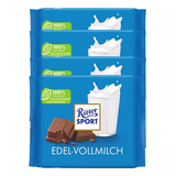 瑞特滋（RITTER SPORT）德国进口榛子坚果仁牛奶巧克力黑巧克力休闲零食大礼包糖果喜糖 【4块】牛奶巧克力100g