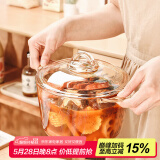 格娜斯双耳耐热玻璃碗带盖微波炉碗汤碗大号面碗沙拉碗餐具琥珀煲2.5L