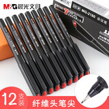 晨光（M&G）MG2180办公碳素纤维头中性笔签字笔水笔会议笔0.5mm  黑色12支装MG-2180 12支/盒