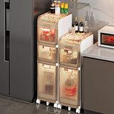 泉狮卫生间夹缝收纳架缝隙防水收纳柜浴室宽抽屉式置物架收纳柜 21cm面宽3层