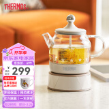 膳魔师（THERMOS） 迷你养生壶办公室煮茶器电水壶恒温电热水壶玻璃花茶壶养生杯 礼物 EHA-1602E（本白色0.55L） 0.55L