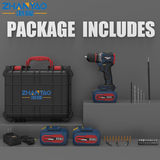 湛耀无刷手电钻充电锂电钻充电式手电钻起子机电动工具螺丝刀 20V两电一充(10电芯)冲击款