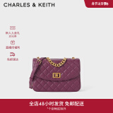 CHARLES&KEITH菱格链条单肩包斜挎包婚包包女包生日礼物CK2-70701062-1 Purple紫色 S