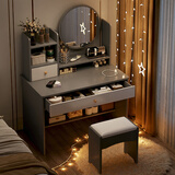 众淘梳妆台小户型化妆桌小型化妆台化妆桌卧室化妆梳妆台卧室 【一抽一柜】轻奢灰60cm