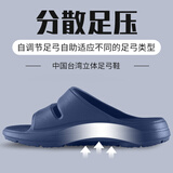 制三中国台湾进口拖鞋足弓支撑室内厚底扁平足矫正防滑凉拖男女居家 深海蓝 42 正常码/鞋长约28.5cm