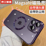 京工智造【自带镜头膜】适用苹果14promax手机壳iPhone14保护套磁吸充电全包防摔女款软壳男 苹果14【苹果紫】自带镜头膜丨贈全屏钢化膜