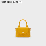 CHARLES&KEITH发条锁扣圆珠拎手提包链条单肩包包女包生日礼物CK2-50701121 Yellow黄色 S
