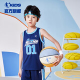 乔丹男童篮球套装儿童全码夏运动两件套小孩训练服 宇宙蓝/宇宙蓝 130