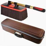 梦淏洗车拖把蜡拖汽车扫灰掸子伸缩式蜡刷刷车神器除尘刷子擦车用套装 棕色+收纳盒