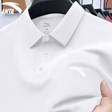 安踏冰丝速干polo衫短袖男t恤2026年夏季新款休闲运动男士高端衣服 7114-10纯净白【冰丝速干】 XL (180) 适合140-160斤