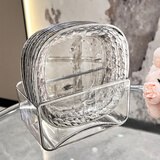 BSD吐骨碟食品级高档创意桌面骨头碟餐桌垃圾渣盘轻奢水果盘客厅家用 吐骨碟8个+收纳架（透明银）