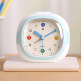 曲彤小闹钟智能2026新款初高中学生专用起床神器幼儿园儿童男女孩迷你静音桌面小型时钟表台式传统闹铃 方款蓝色【赠送电池/一年质保】 干电池