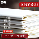 晨光(M&G)文具书画纸宣纸半生熟书法专用纸初学练习创作 文房四宝学生毛笔书法纸练字字帖  三尺/10张