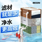 BESSN周转箱过滤箱过滤器滴流盒鱼缸过滤盒外置上滤整套鱼池水循环系统 小号2层裸箱