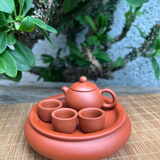 迷你紫砂小茶壶套装儿童迷你茶盘茶杯可开盖出水干冰冒烟茶饮装饰 西施茶船套装