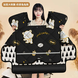 梓晨电动车挡风被冬季加绒加厚电瓶摩托车防水防风罩春秋四季通用冬款 奶茶兔兔熊【加宽大侧翼】 牛奶绒