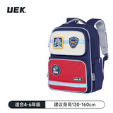 UEK儿童护脊书包男女孩1-3-6年级小学生减负轻量双肩背包大容量套装 玩趣徽章-藏青色（大号）