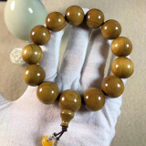 老料金丝楠木手串阴沉木水波纹文玩佛珠手串2.0男女士文玩手链子 蜡磨工艺金丝楠木黄底1.8*13颗