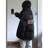 迪伽达晋江棉服女2024新款冬季棉服男加厚美式复古棉衣女面包服棉袄女 WFL-LS220黑色 M