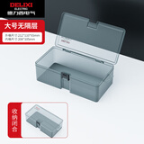 德力西电气（DELIXI ELECTRIC）零件盒收纳盒工具盒螺丝配件物料元件样品塑料分类分隔配件盒  大号无隔层透明零件收纳盒