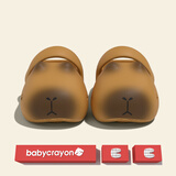 babycrayon卡皮巴拉儿童包头凉拖鞋夏季男童女宝宝亲子户外室内拖休闲洞洞鞋 卡皮巴拉-棕色 18 cm内长【适合脚长17.5cm】