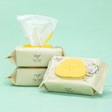 幼蓓（Ubee）湿巾 婴儿手口湿巾 新生儿宝宝湿纸巾 乐友leyou 【常规】 80抽 3包 *5提