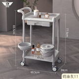 康而普（CANPOST）美容院美容车纹绣美睫仪器手推车美容移动多功能置物架美发小推车 医美推车二层单抽屉奶油灰11