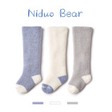 尼多熊儿童袜子冬季加厚保暖加绒护膝袜长腿宝宝袜婴儿秋冬过膝长筒棉袜