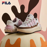 FILA 斐乐官方女鞋CARROT摩登板鞋萝卜鞋休闲厚底鞋子女 白中白/烤椰丝棕-BT 37.5