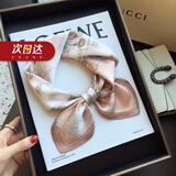 GIAVENTOLA真丝丝巾女春季百搭优雅繁花小方巾桑蚕丝装饰围巾小领巾送长辈 粉色